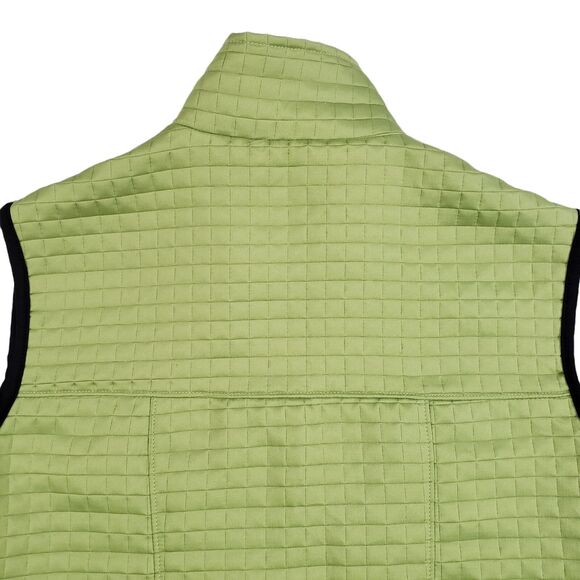 Robert Kitchen Quilted Vest M Womens Lime Green Zip Made in Canada - Picture 6 of 7